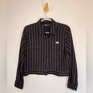 Obey Lightweight Striped Shirt Jacket Size S
